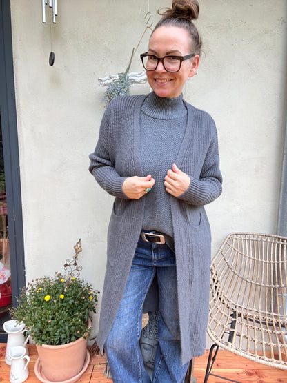 Strickjacke Mantel Heiterblick Dunkelgrau