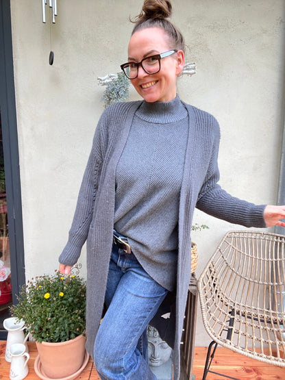 Strickjacke Mantel Heiterblick Dunkelgrau