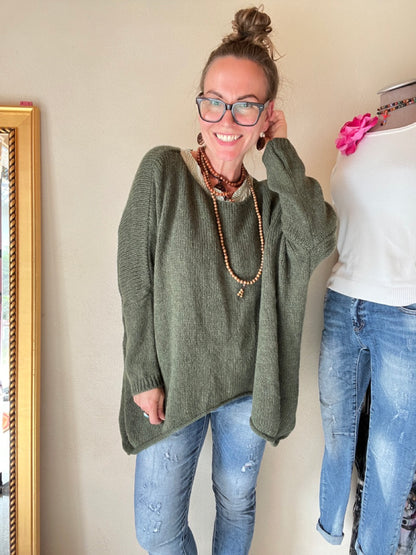 Strickpullover Sunny Olive Grün