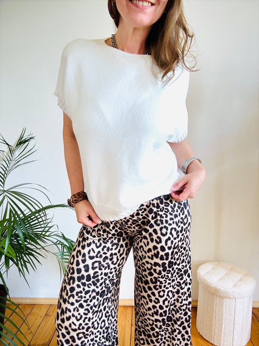Pulli Kurzarm Weiß