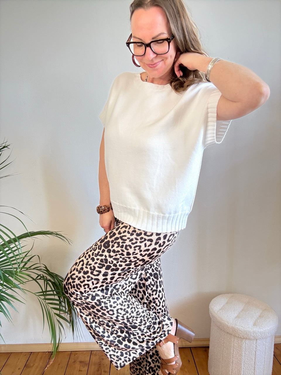 Pulli Kurzarm Weiß