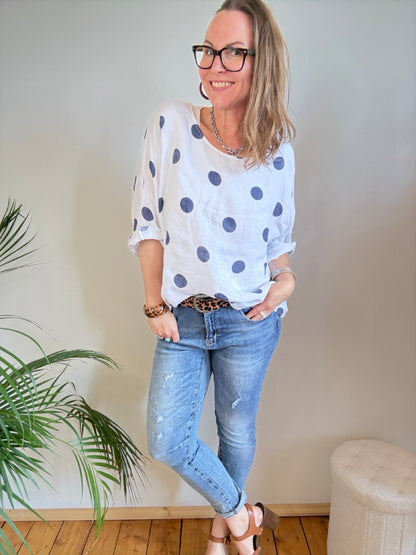 Shirt Leinen Lina Weiß