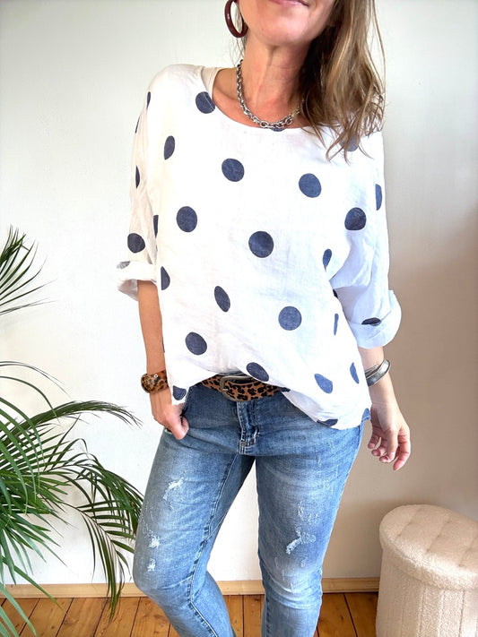 Shirt Leinen Lina Weiß