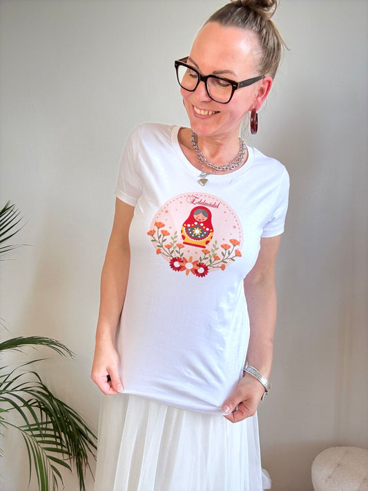 Shirt Edelmädel Matroschka Weiß