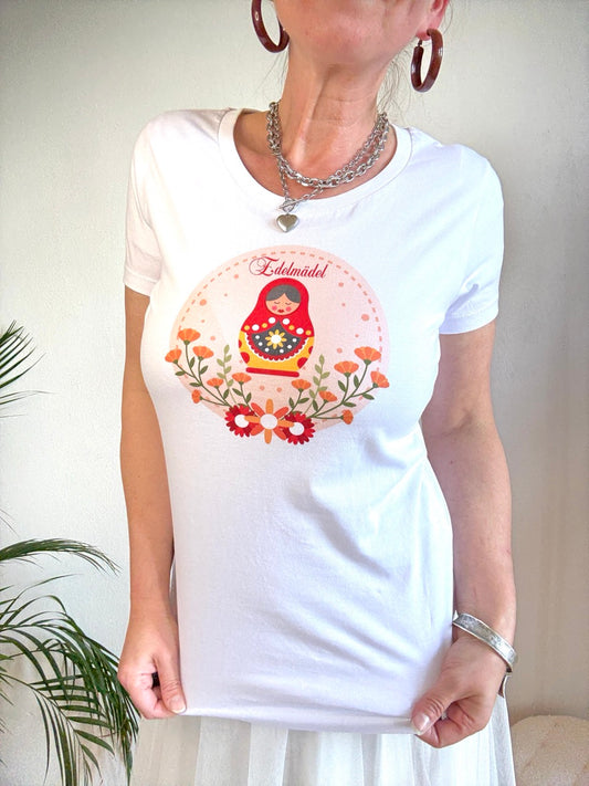 Shirt Edelmädel Matroschka Weiß
