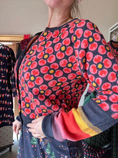 Strickjacke Winterblüte Bunt