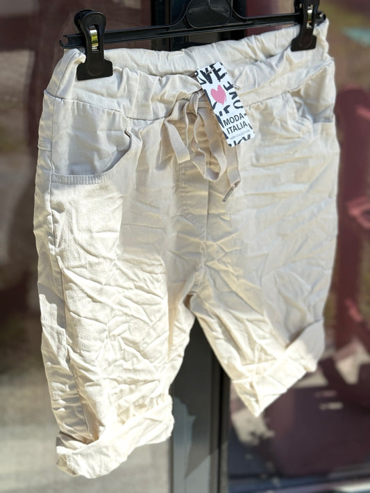 Jogpants Short Nice Style Cream