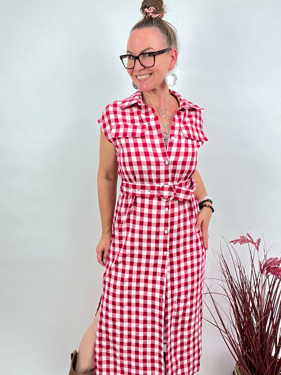 Kleid Vichy Rot Weiß