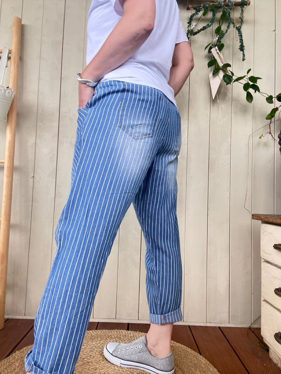 Jogpants Jeans Baggystyle Denim Stripe