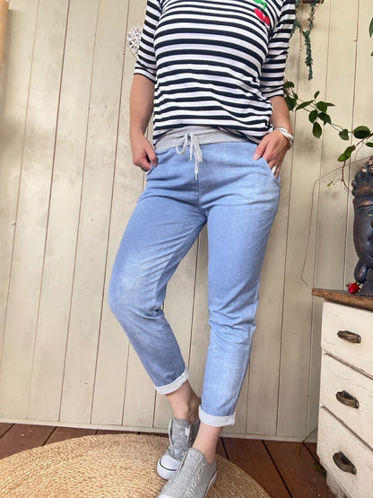 Jogpants Denimstyle bis XXL Hellblau