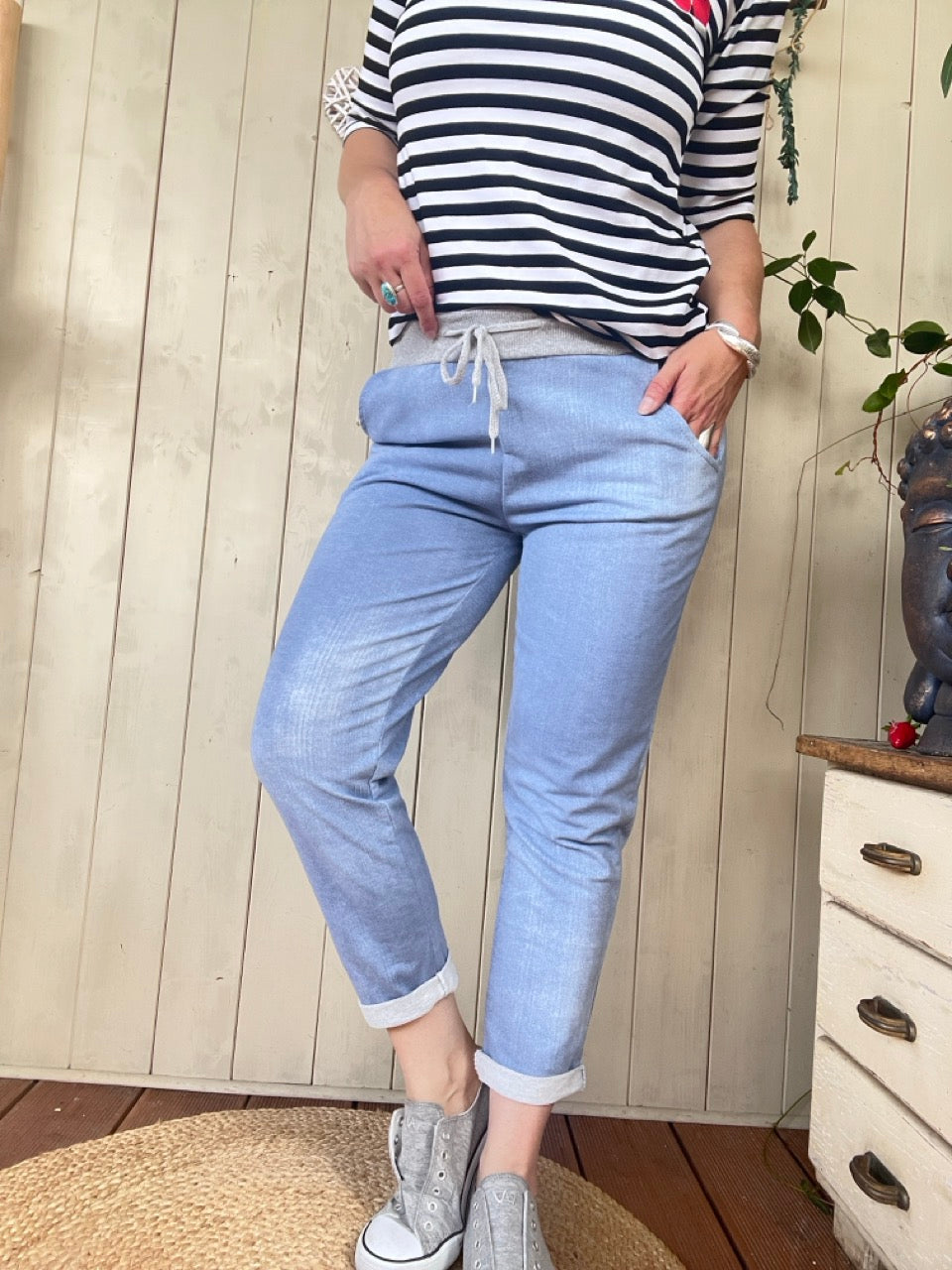 Jogpants Denimstyle bis XXL Hellblau