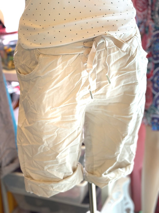 Jogpants Short Nice Style Cream