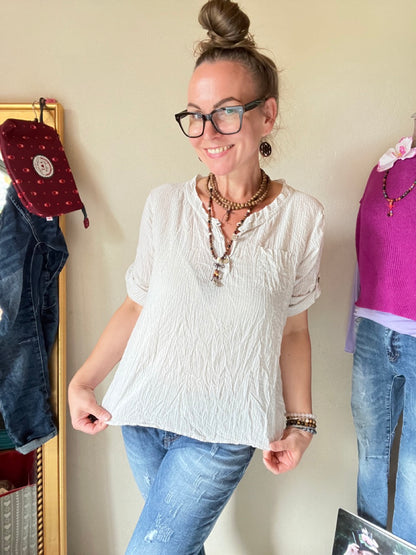 Shirt Knopfsache Sand Beige