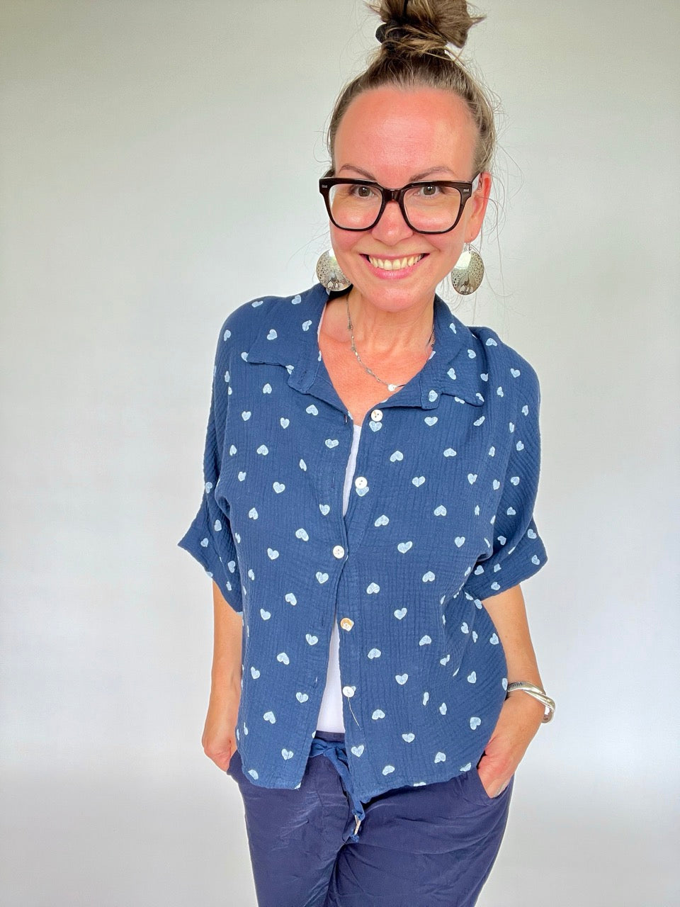 Hemd Bluse Herzensding Blau