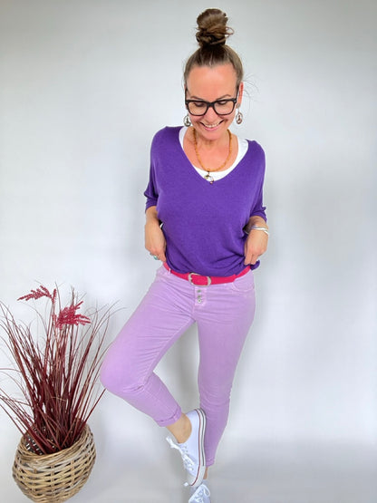 Hose Jeans Fünfknopf Lavendel