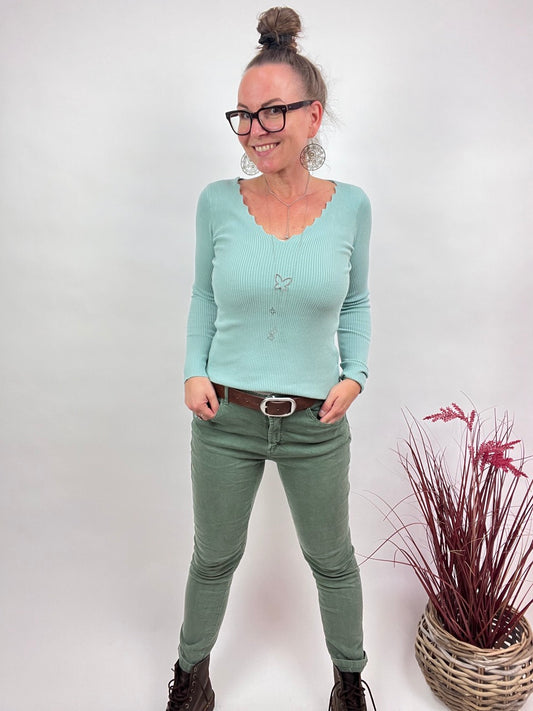 Hose NEU! Jeans Fantastisch Elastisch Olive Grün