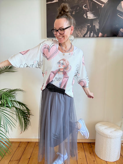Pulli Boss Lady Weiß