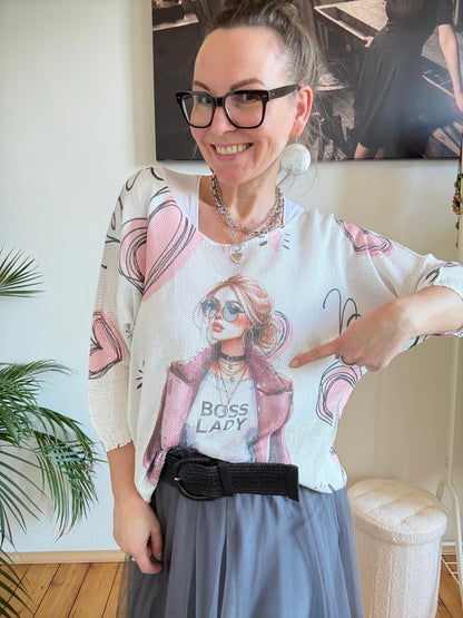 Pulli Boss Lady Weiß