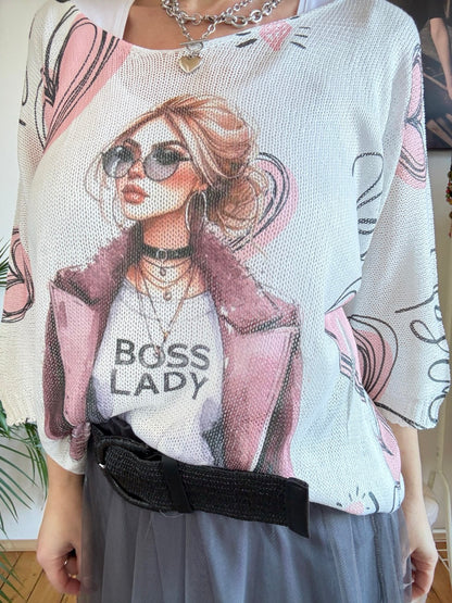 Pulli Boss Lady Weiß