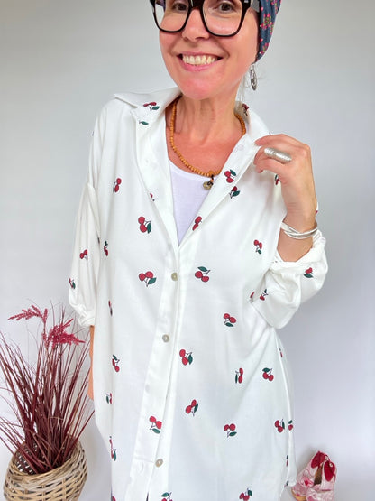 Hemd Bluse Cherry Cherry Weiß