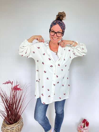 Hemd Bluse Cherry Cherry Weiß