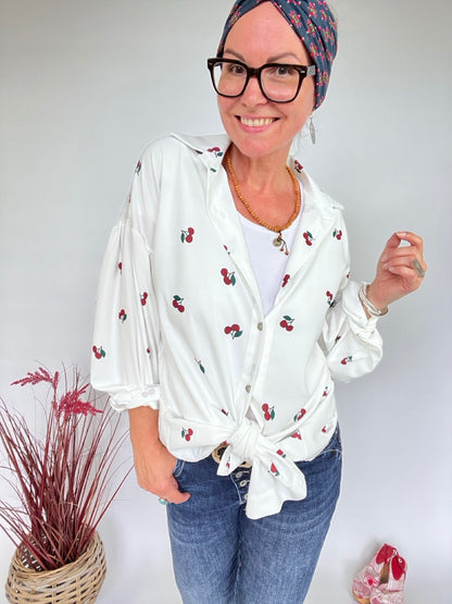 Hemd Bluse Cherry Cherry Weiß