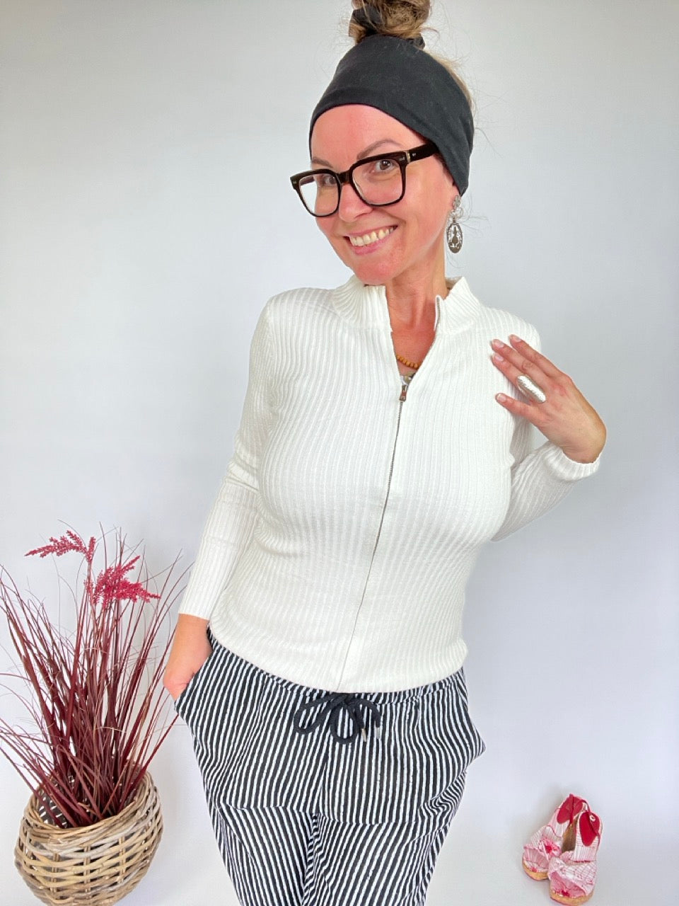 Strickjacke Trina Wollweiß