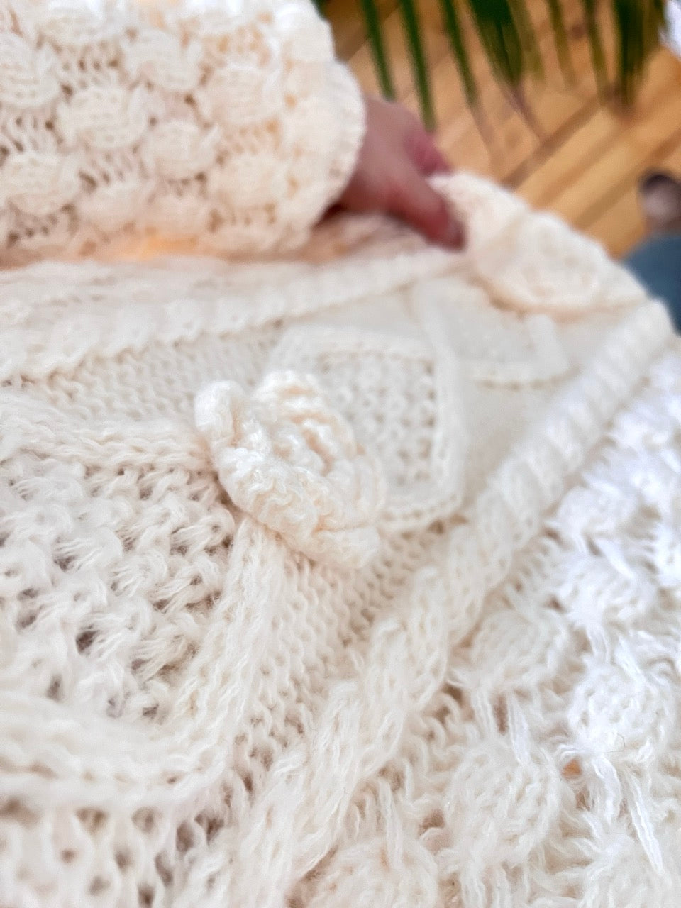 Strickjacke Blütezeit Wollweiß