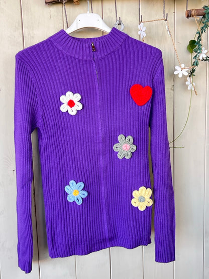 Strickjacke Frau Flower verschiedene Farben