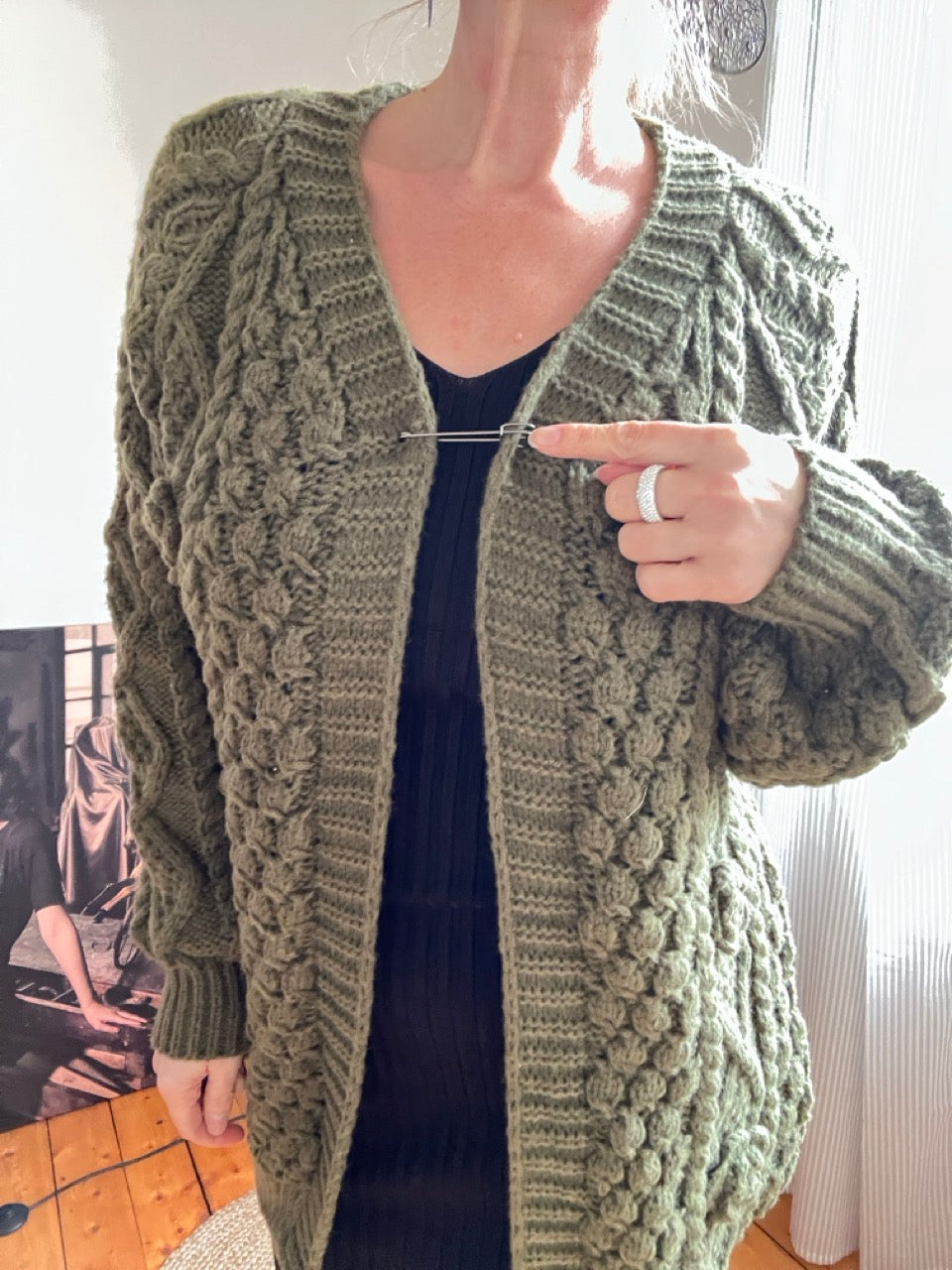 Strickjacke Blütezeit Olive Grün