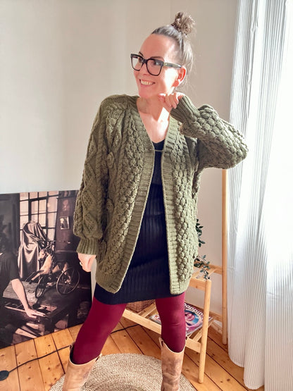 Strickjacke Blütezeit Olive Grün