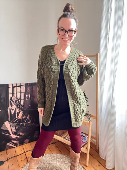 Strickjacke Blütezeit Olive Grün