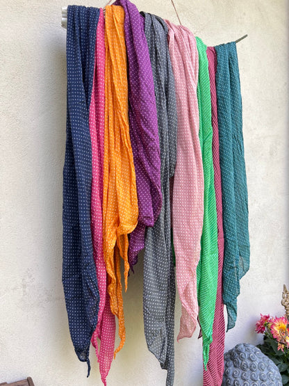 Tuch Schal Seidenweich Punkte viele Farben