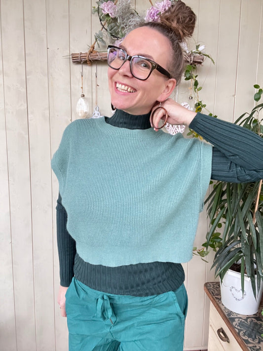 Oversize Pullunder Pistazie
