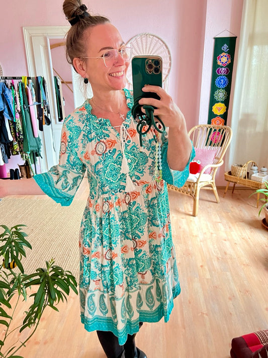 Kleid Frida Farbenfroh Ozeanblau