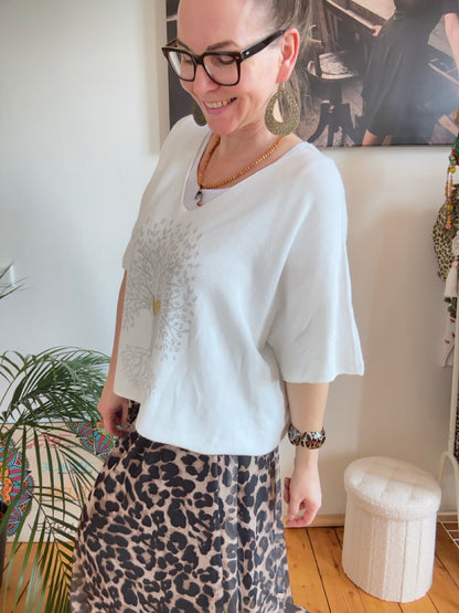 Shirt Strick Baum des Lebens Weiß