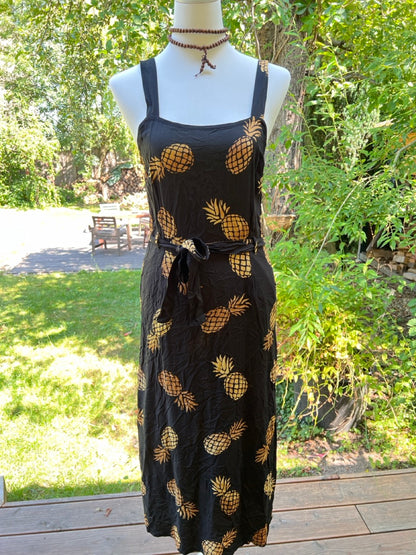 Kleid Ananas Schwarz