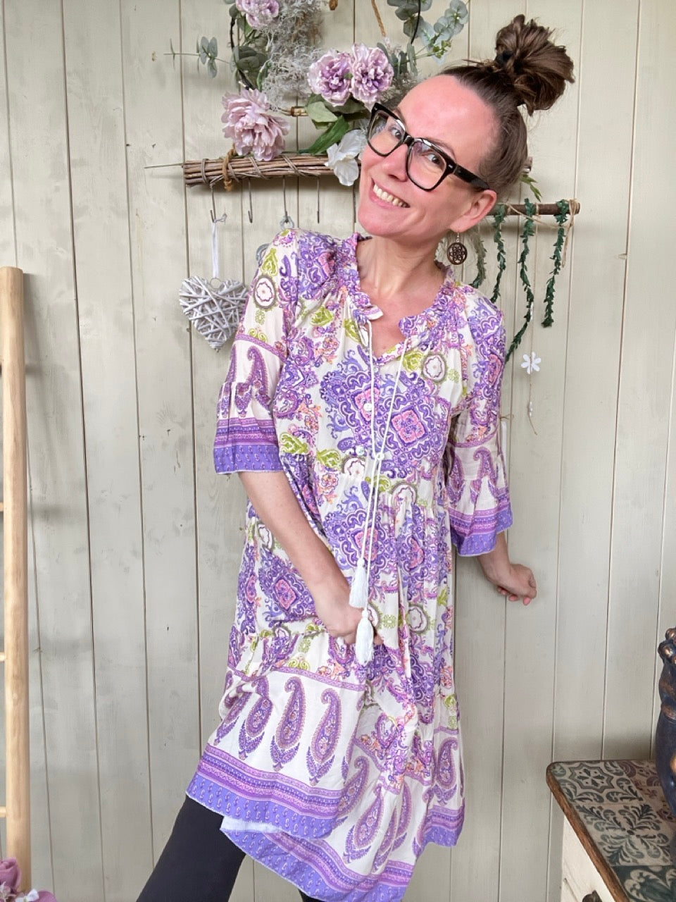 Kleid Frida Farbenfroh Lavendel