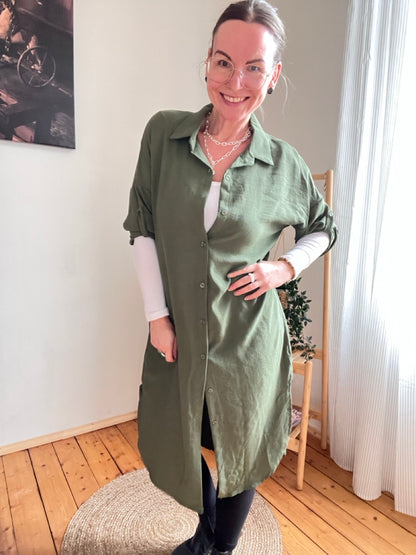 Hemd Kleid Olive Grün