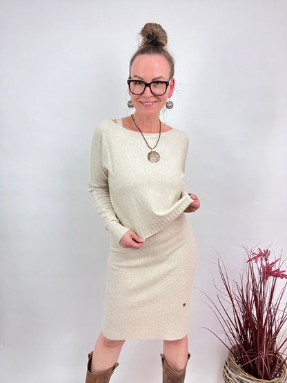 Set Kleid und Pulli Starlight Cream