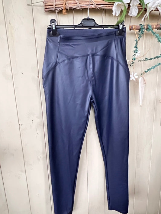 Hose Ladystyle Lederimitat Blau