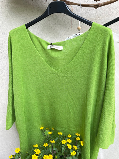 Shirt Leicht Verstrickt Grün