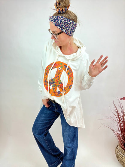 Pulli Peace Weiß