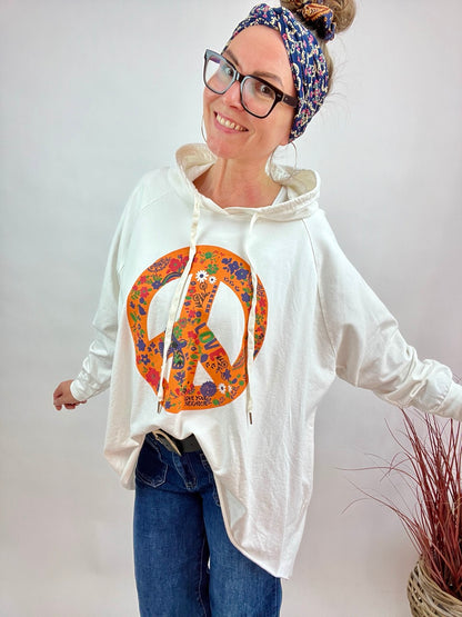 Pulli Peace Weiß