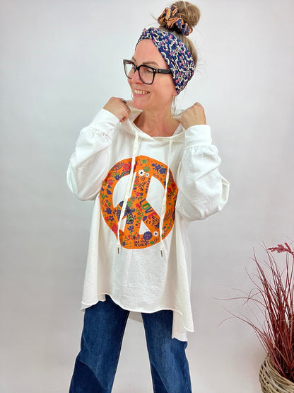 Pulli Peace Weiß