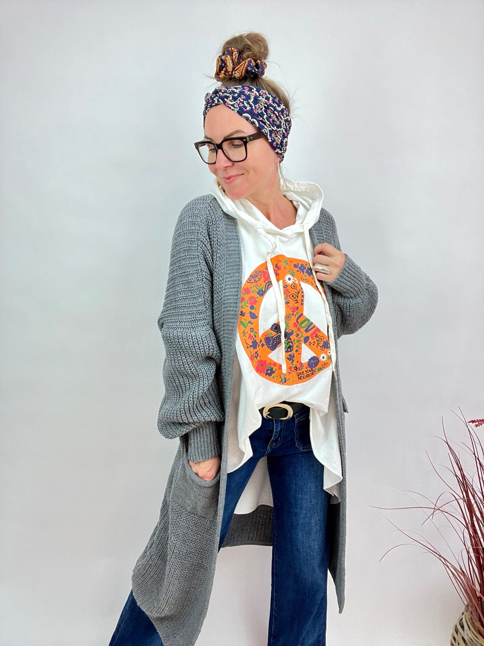 Pulli Peace Weiß