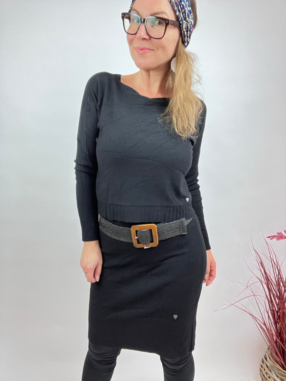 Set Kleid und Pulli Starlight Schwarz