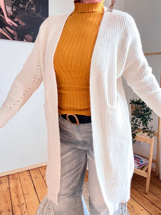 Strickjacke Mantel Heiterblick Wollweiss