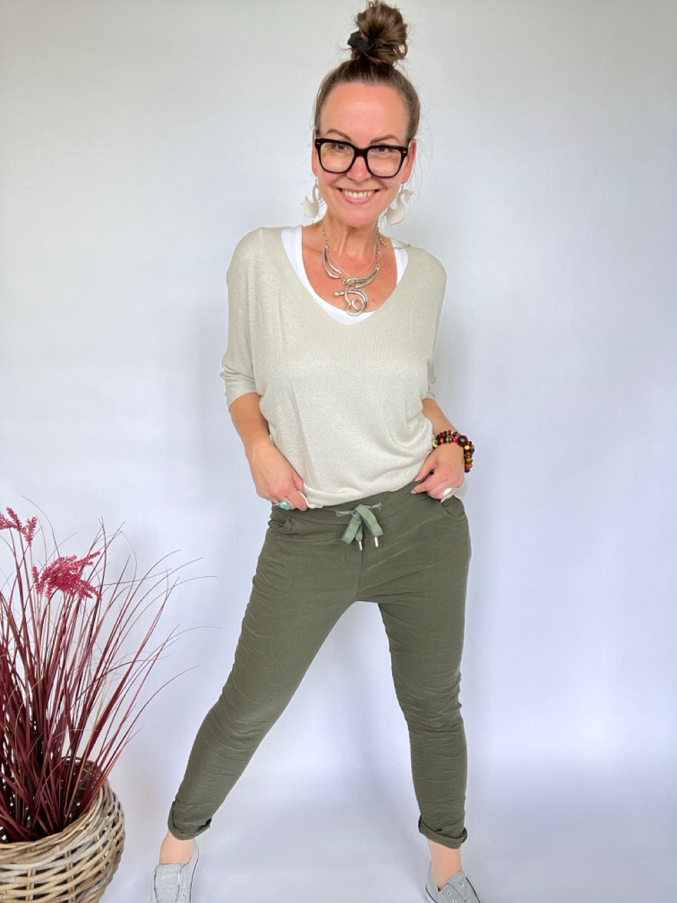 Jogpants Nice Style Olive Grün