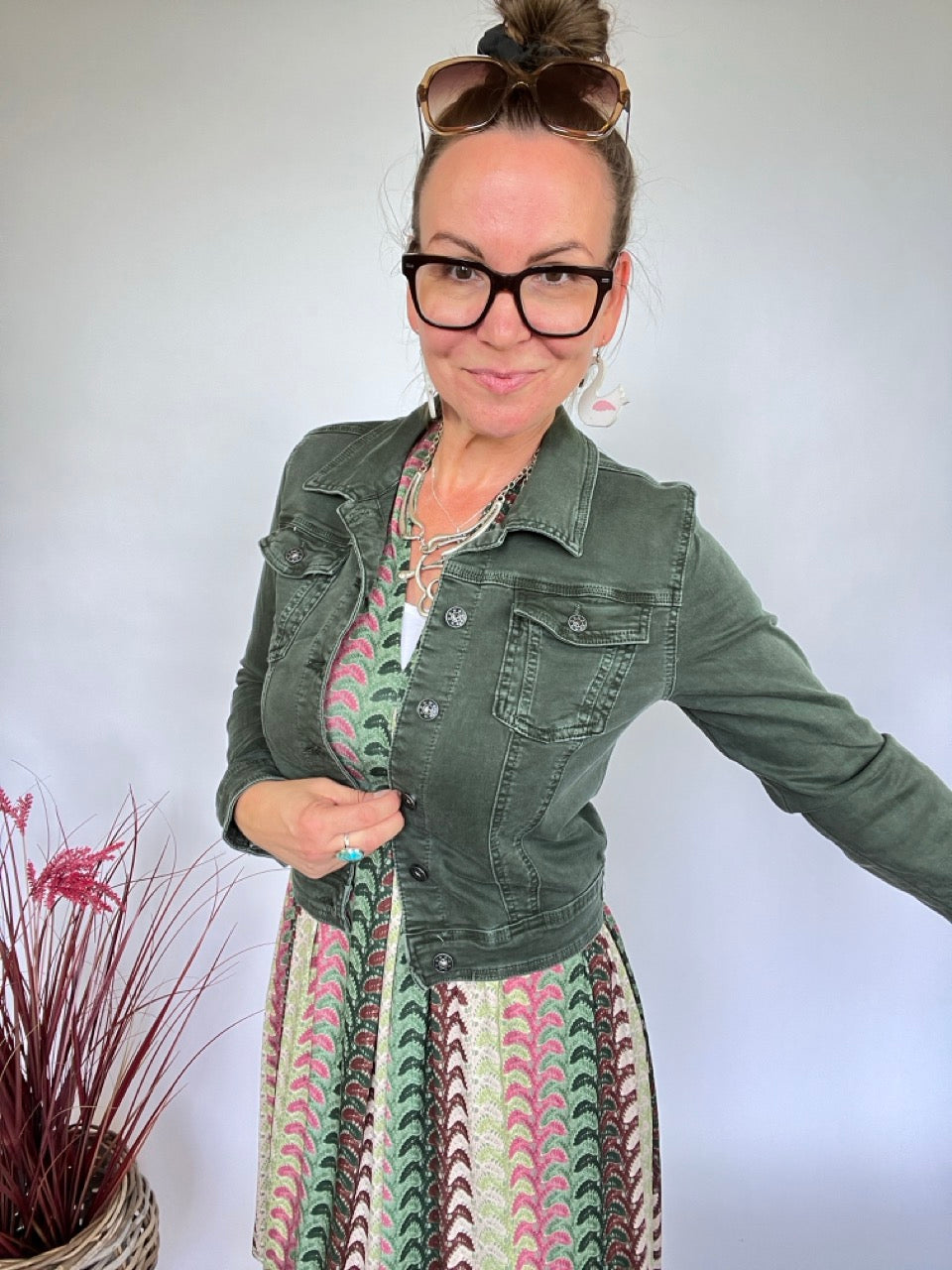 Jeansjacke Geheimnisträgerin Olive